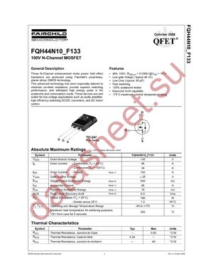 FQH44N10_F133 datasheet  